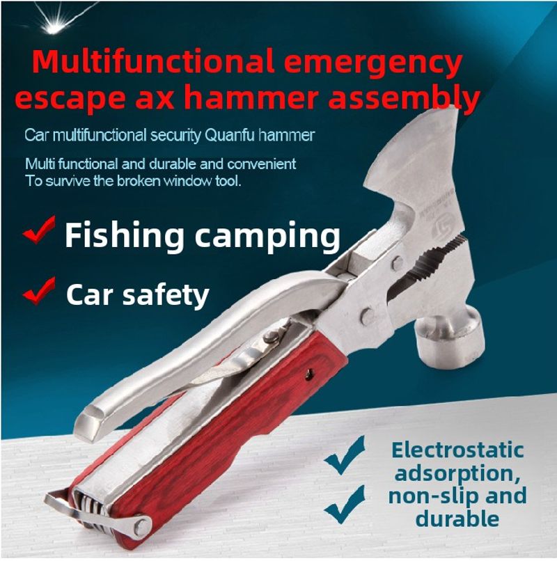 Multifunctional Pliers Survival Rescue Spare Combination Tool Knife Saw Outdoor Hammer Car Camping Axe_voghion.com