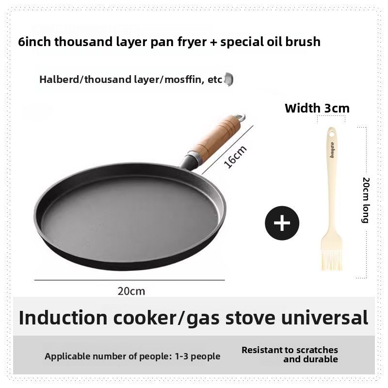 Baige Flat Frying Pancakes Eggs, Non-Stick Home Use, Suitable For Steak, Pancakes, And Egg Dumplings, Uncoated Pan_voghion.com