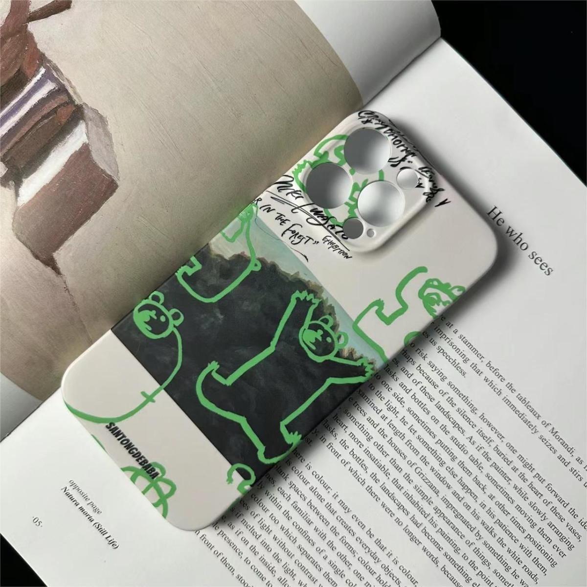 Kleine grüne Bärenfolie Handyhülle 15mate60 14 K70 Hartmatte Softshell_voghion.com