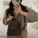 Same Style Compact Brown Backpack For Women Autumn Winter New Ins Simple Versatile Shoulder Bag_voghion.com