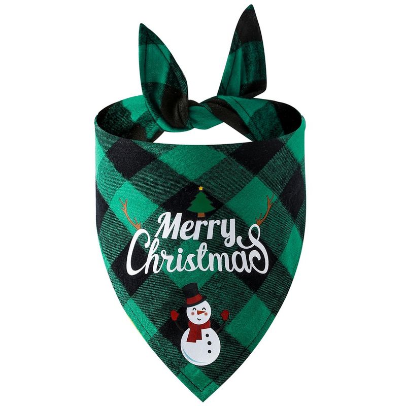 ¡Mejora el aspecto de tu perro esta Navidad con nuestra bufanda festiva con cuadros para mascotas y cordones!_voghion.com