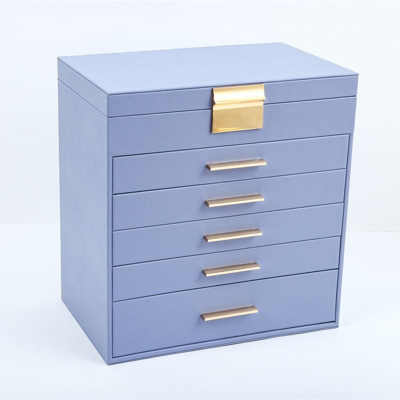6-lagige Schmuckschatullen, große weiße und schwarze 6-lagige Schmuckschatulle für Halsketten, Armbänder, Ohrringe, Ringe, Schmuckhalter-Organizer als Geschenk_voghion.com
