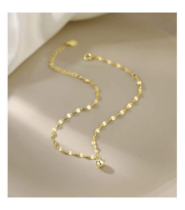 Cavigliera di lusso leggera in argento puro placcato oro 14k per donna, design di nicchia, catena per labbra, semplice, regolabile, gioiello per piede_voghion.com