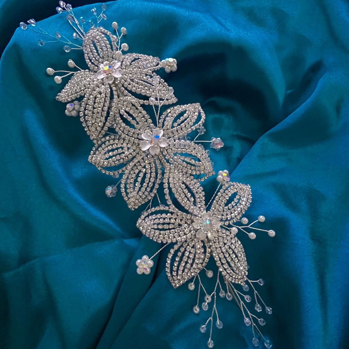 Nejprodávanější svatební čelenka, ručně vyráběná korunka s řetízkem a listy, křišťálová květina, lehké luxusní vlasové doplňky pro těžký průmysl_voghion.com