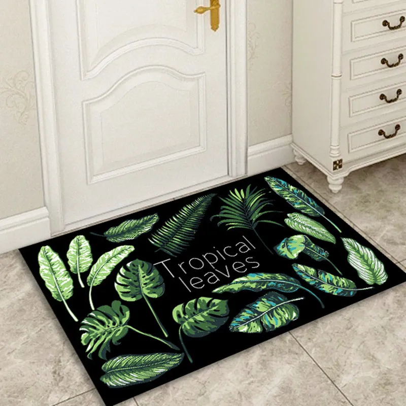 Leaf Door Carpet, Bedroom Entrance, Kitchen, Bathroom, Absorbent And Non Slip Bathroom Mat, Entrance Floor Mat_voghion.com
