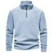 Men's Autumn And Winter New Style Stand Up Collar Half Zip Long Sleeved Sweatshirt Cross Border Trend Leisure Solid Color Men's Polar Fleece Top_voghion.com