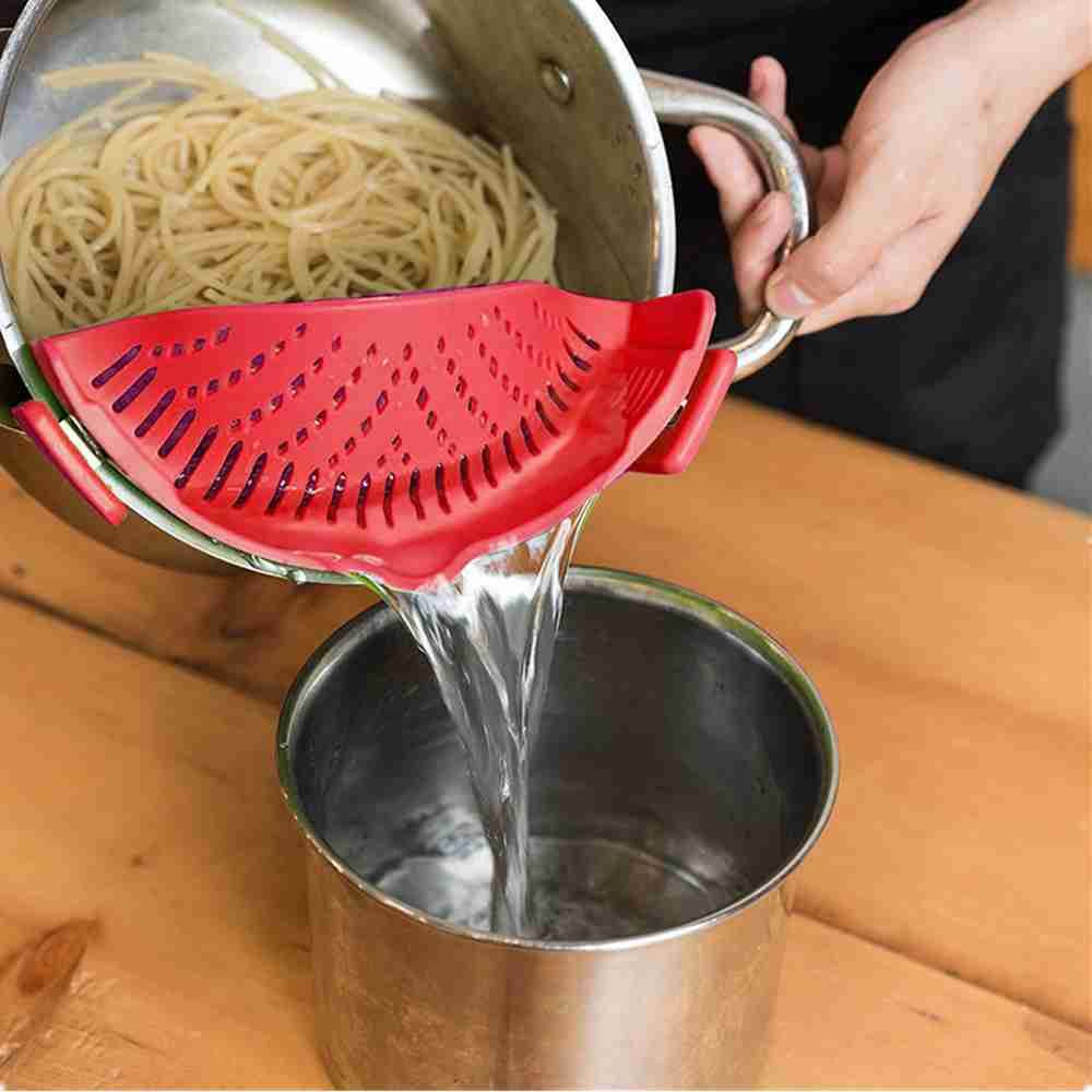 Multifunction Silicone Cooking Tool Fun Shape Pot Drain Pan Strainer Liquid Drainer Kitchen Colander For Pans Pots #88313_voghion.com
