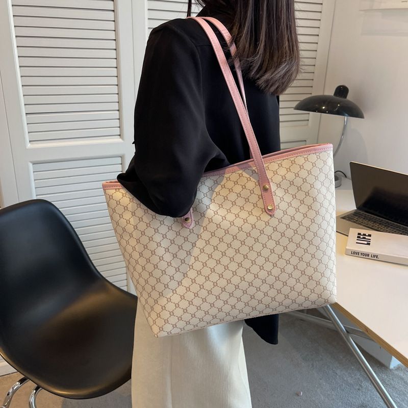 Damentasche Einkaufstasche große Tasche für Frauen 2022 neue Sommer lässige Drucktemperament große Kapazität Umhängetasche_voghion.com
