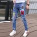 2025 Herfstmode Zwarte Jeans Stick Rhinestone Slim Fit Stretch Jeans Man Letter Casual Lente Herfst Heren Denim Potlood Broek_voghion.com