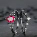Anello da donna di lusso di alta gamma Sanjie Creative Set con fiore, zircone rosso impilato e luce personalizzata_voghion.com