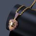 Personality Lion Head Hip-hop Men's Pendant Real Gold Electroplated Micro-inlaid Zircon Trendy Necklace_voghion.com