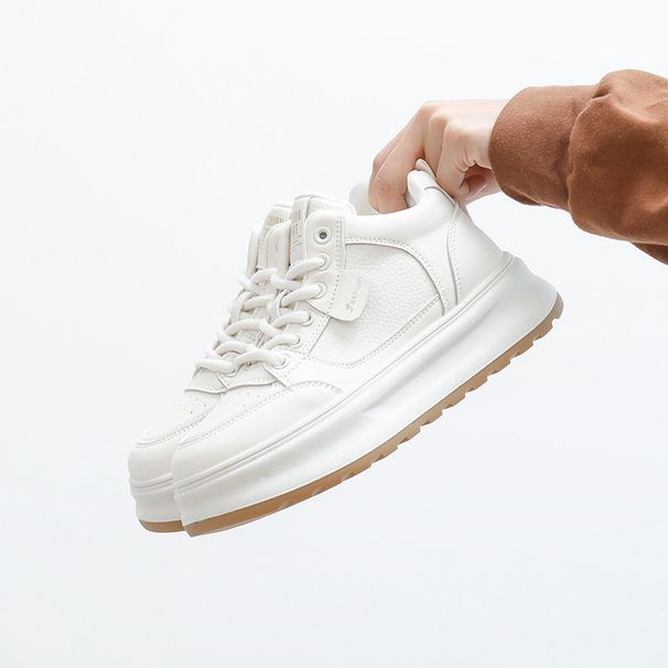 Scarpe alte per studentesse nella primavera del 2025, versatile suola spessa panda bianco e nero color block casual board_voghion.com