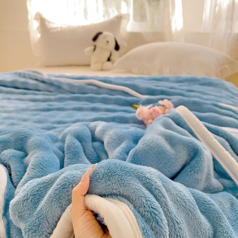 Ultra Soft Bubble Milk Fleece Blanket - Hypoallergenic Anti-Static, Plush Cozy Throw All Seasons, Perfect For Home,_voghion.com