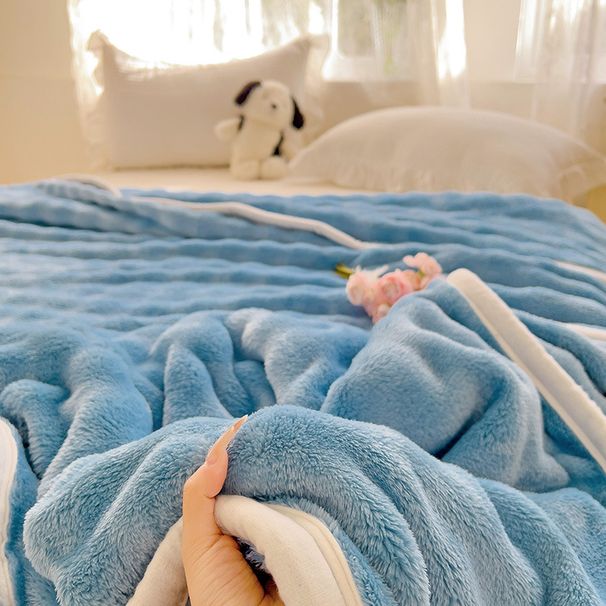 Ultra Soft Bubble Milk Fleece Blanket - Hypoallergenic Anti-Static, Plush Cozy Throw All Seasons, Perfect For Home,_voghion.com