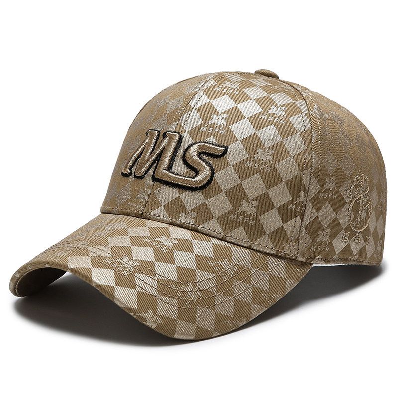 2024 Fashionable New Full Print MS Checkered Unique Original Design Trendy Hat, Unisex Four Seasons Baseball Hat_voghion.com