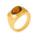 Titanium Steel PVD Vacuum Tiger Eye Stone Ring Casting Ring, Light Luxury, Niche, Non Fading, Personalized Bracelet_voghion.com