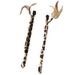 Leopard Print Short Rod Pet With Feather Interactive Toy Cat Teaser Wand Stable_voghion.com