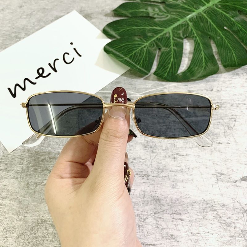 Mo Wei small square frame metal sunglasses Korean retro sunglasses for men trendy sunglasses for internet celebrities same style sunglasses for women_voghion.com