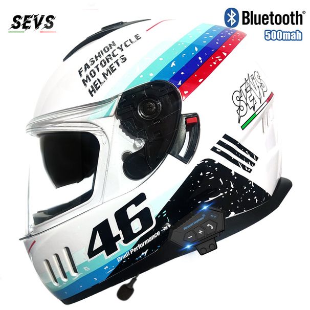 DOT- und 3C-zertifizierter Integralhelm für Motorradfahrer mit Bluetooth und Doppelvisier – Leichte ABS-Schale, integrierte Kommunikation_voghion.com