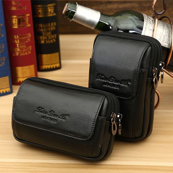 Leder-Handy-Hüfttasche mit Gürtel für Herren, 5/5,5/6 Zoll Telefontasche, kleine Hüfttasche aus Rindsleder, multifunktional_voghion.com