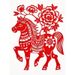 Ritaglio di carta popolare cinese Cavallo finito Arriva Successo Fiore Sboccia Ricchezza Trasparente Impermeabile A prova di sole_voghion.com