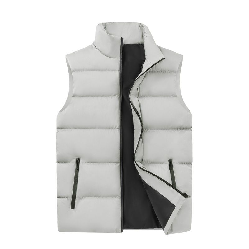 Gilet trapuntato da uomo - Giacca senza maniche imbottita in poliestere spesso, vestibilità oversize con tasche laterali (M-5XL) Capo da indossare a strati in stile streetwear_voghion.com