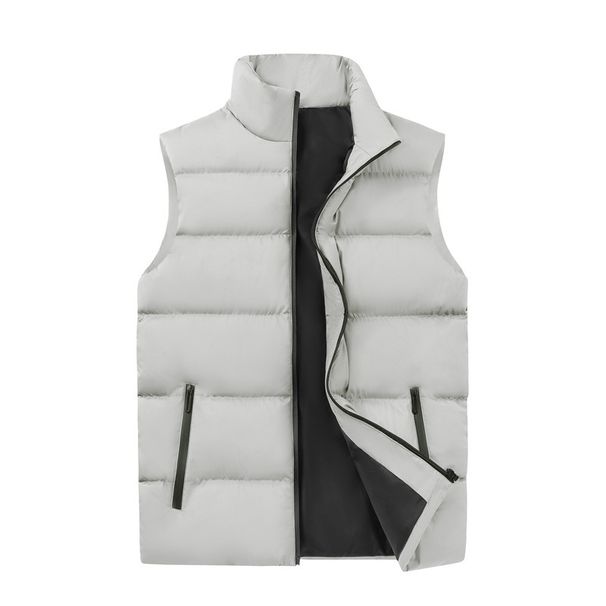 Gilet trapuntato da uomo - Giacca senza maniche imbottita in poliestere spesso, vestibilità oversize con tasche laterali (M-5XL) Capo da indossare a strati in stile streetwear_voghion.com
