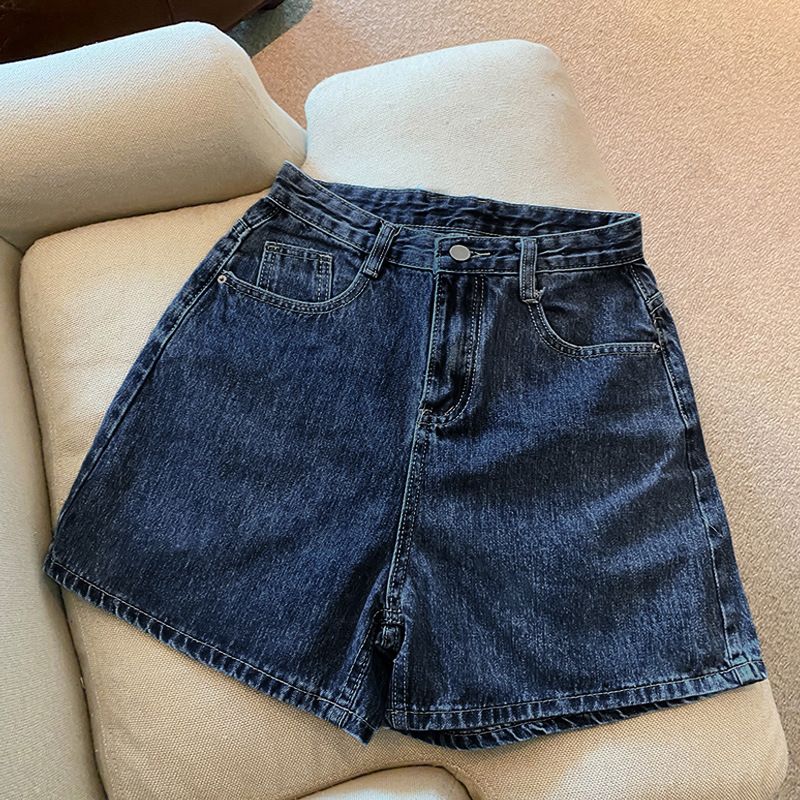 Women's Clothing Denim Shorts For Women Summer New Style Trend Ins Internet Celebrity High Waist Simple Slim Loose Wide Leg All Match A Line Hot Pants_voghion.com