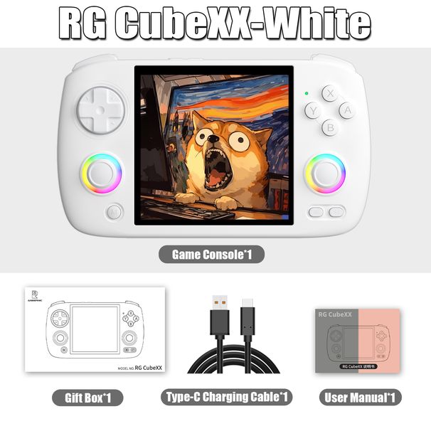 Console di gioco portatile retrò Anbernic RG CubeXX con schermo IPS da 3,95 pollici, sistema Linux, scheda TF da 64 GB integrata, supporto per 5056 giochi_voghion.com