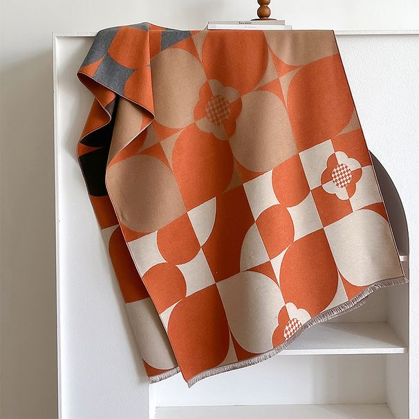 2024 Nuova sciarpa calda in cashmere con motivo a blocchi di colore, semplice, alla moda, elegante e suggestiva, con fiori e piante_voghion.com