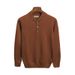 Men's Plus-Size Henley Neck Sweater - Breathable Stretch Knit Pullover With Business Casual Elegance, Machine Washable & Wrinkle-Resistant_voghion.com