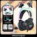 ONIKUMA X15 Pro Over-Ear-Kopfhörer, Gaming-Headset, Kabelgebundene Kopfhörer Mit Unterdrückung, Rosa Katzenohren, RGB-Licht Mit Mikrofon Für PC PS4_voghion.com