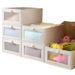 Bacs de rangement en tissu transparent avec poignées - Organisateur polyvalent pour vêtements, jouets et livres (rangement pliable et peu encombrant dans un placard ou un tiroir)_voghion.com