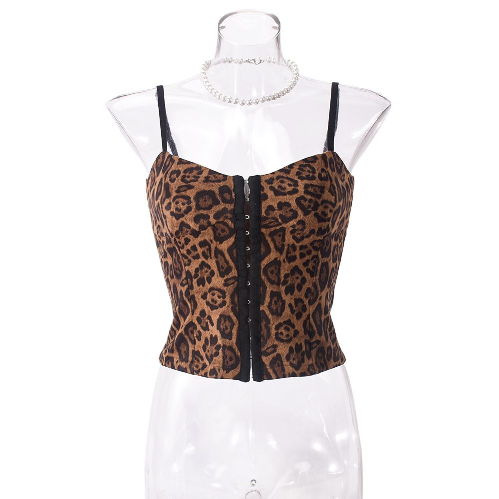 Sexy Damen-Top mit Leopardenmuster, rückenfrei, mit Trägerdetails und offenem Rücken (S/M/L)_voghion.com