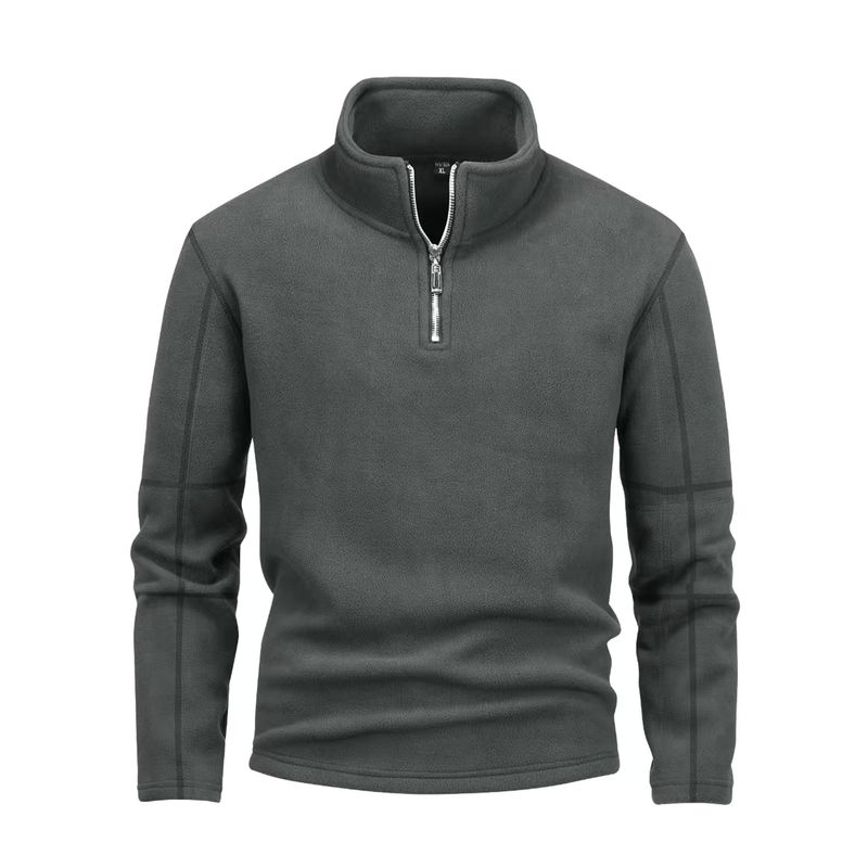 Giacca da uomo foderata in pile con collo in sherpa - Cappotto con cerniera in poliestere spesso per l'inverno, capospalla casual oversize (verde oliva,_voghion.com