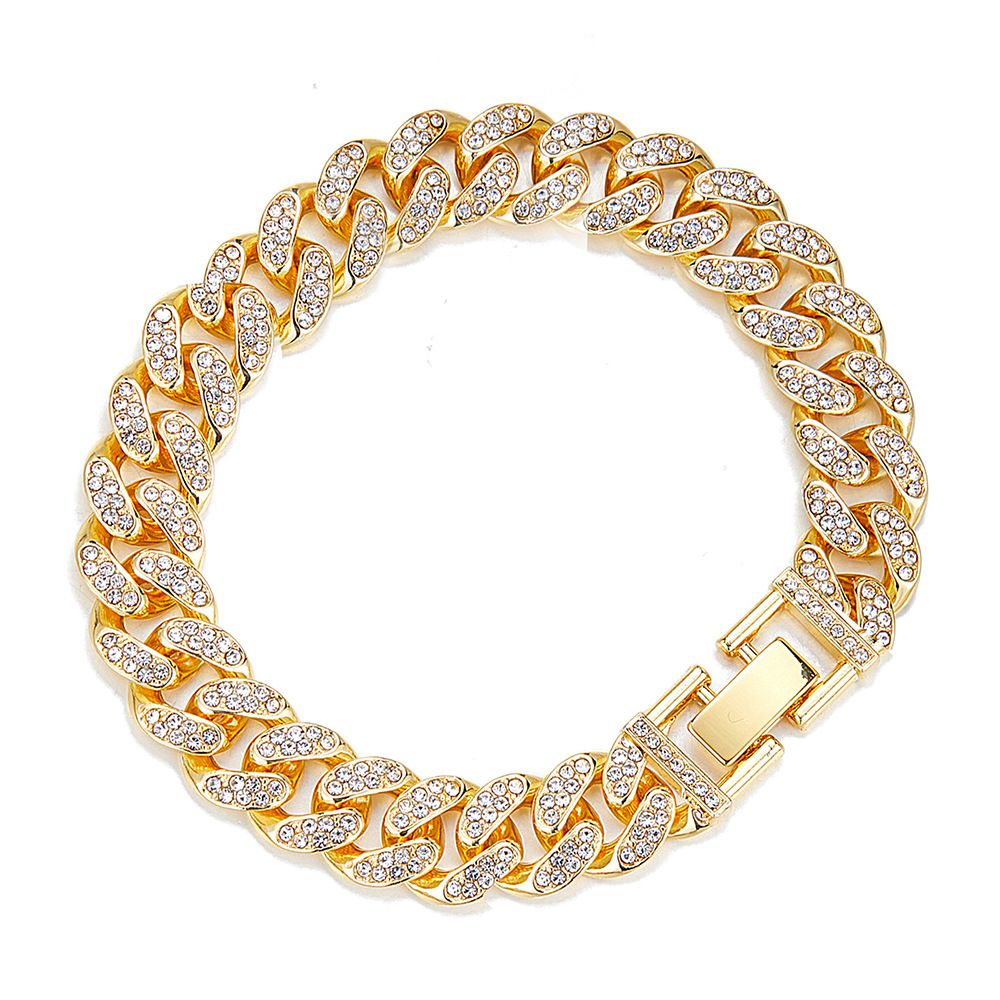 Herren Hip Hop Trend Diamant Kubanische Kette Persönlichkeit Street Trend Paar vielseitige Schlüsselbeinkette_voghion.com