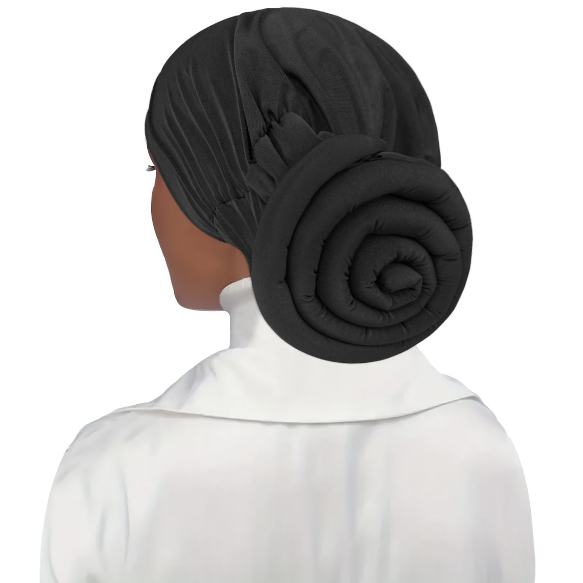 New Turban Hat, Cross Border Hot Sale, Solid Color Turban Hat With Flower Pattern On The Back Of The Head, Donut Indian Hat_voghion.com