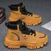 Men's Martin Spring Breathable High-Top British Style Work Outdoor Hiking Desert Combat Yellow Boots_voghion.com