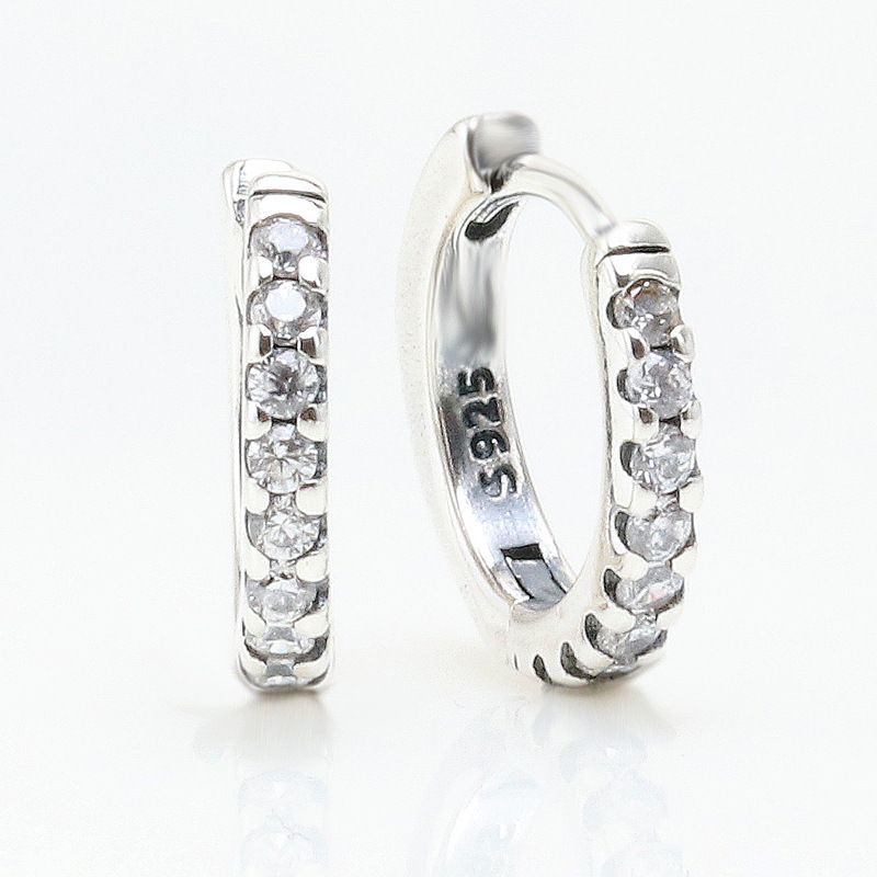 Eleganti orecchini a cerchio Huggie in argento da donna con design a doppio cerchio, orecchini minimalisti e chic da indossare tutti i giorni._voghion.com