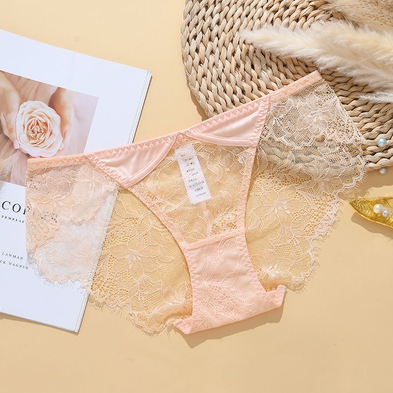 Women's Intimates Underwear Pure Cotton Girls Translucent Ladies Briefs Breathable Mesh_voghion.com