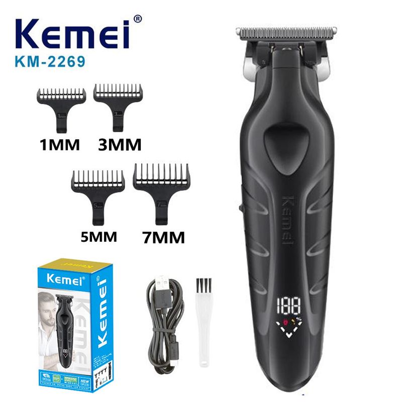 Kemei KM-2299 Verbesserte KM-2269 Professionelle Elektrische Trimmer Wiederaufladbare Haarschneider Clippers Für Barber Shop_voghion.com