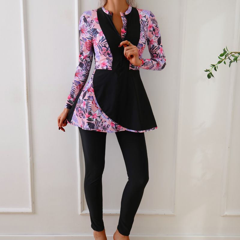 Muslim Swimsuit Conservative Sports Women's Swimsuit Long Sleeve Trousers Suit_voghion.com
