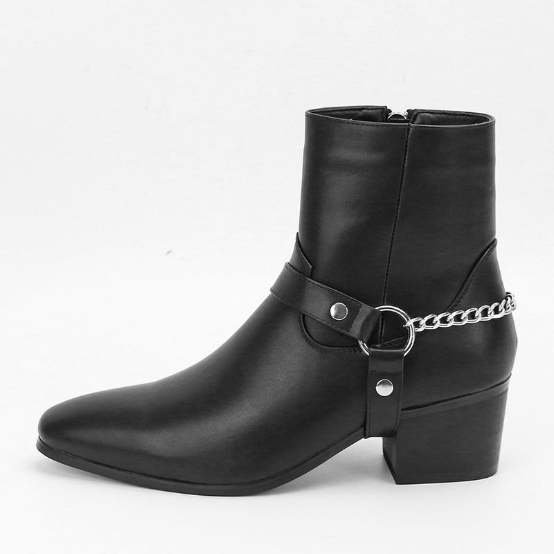 Men's Fashion Boots, High Heels, Chain, , 2025 New Recommendations_voghion.com