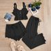 3-Piece Lace-Trimmed Cami Top, Shorts & Long Pants Pajama Set - Versatile For Sleep & Outings_voghion.com