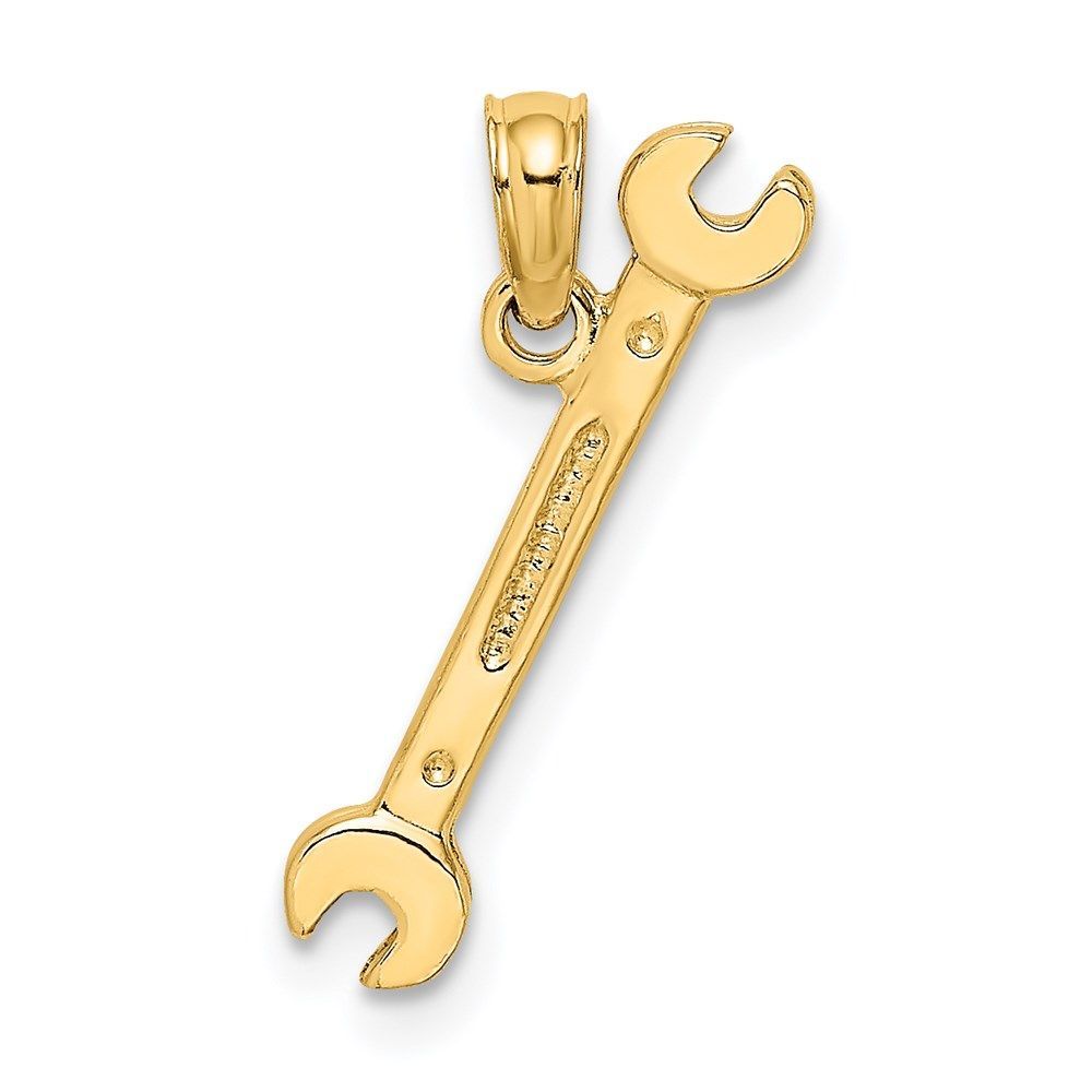 14K 3-D Double Open-Ended Wrench Charm_voghion.com