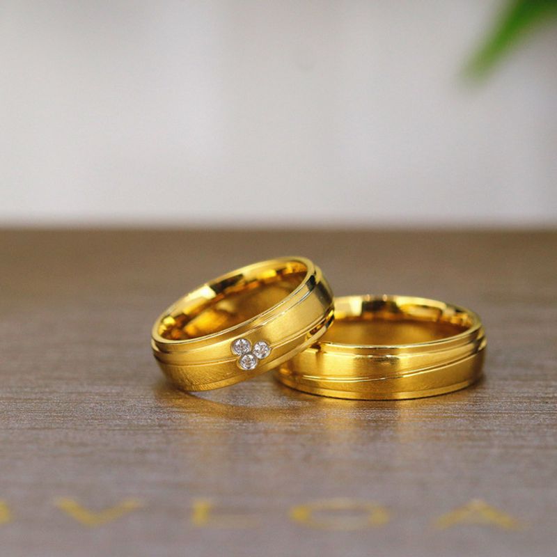 Couple Pair Micro Set Zircon Diamond Ring 3A Hearts and Eight Arrows Minimalist Design New Style_voghion.com
