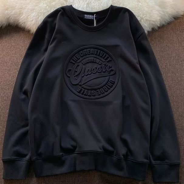 Unisex Oversized 3D Embossed Hoodie - Hip Hop Streetwear Pullover für Männer & Frauen (Weiß/Schwarz, M-3XL)_voghion.com