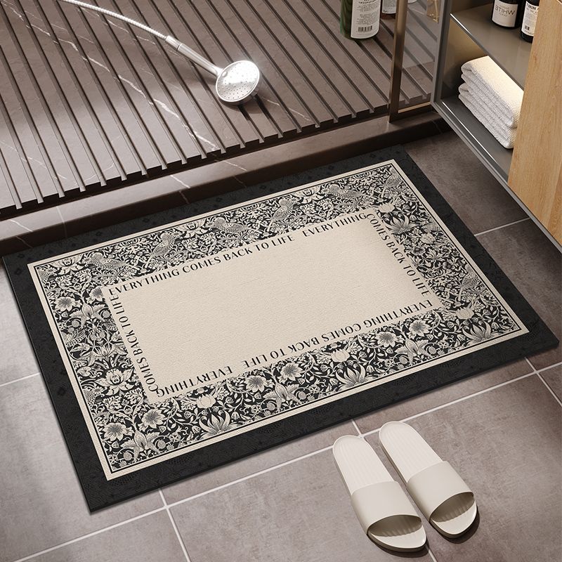Retro Bathroom Floor Mat Diatom Mud Easy To Clean Carpet Dry And Wet Separation Absorbent Mat Toilet Non Slip Foot Mat_voghion.com