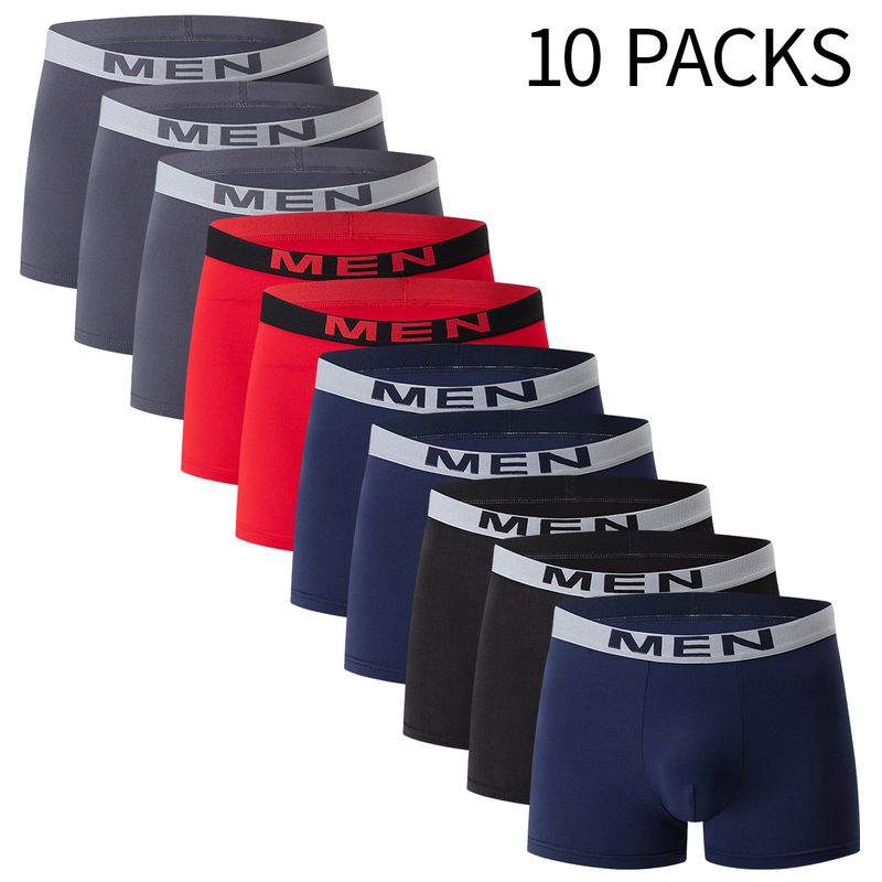 Herrenunterwäsche Boxershorts Einfarbig Schlichte Mode Lässige Herrenunterwäsche Boxershorts mit elastischer Taille_voghion.com