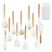 Set da cucina in silicone da 11 pezzi, spatola antiaderente, manico in legno, utensili da cucina, kit di utensili da cucina, set di utensili da cucina_voghion.com